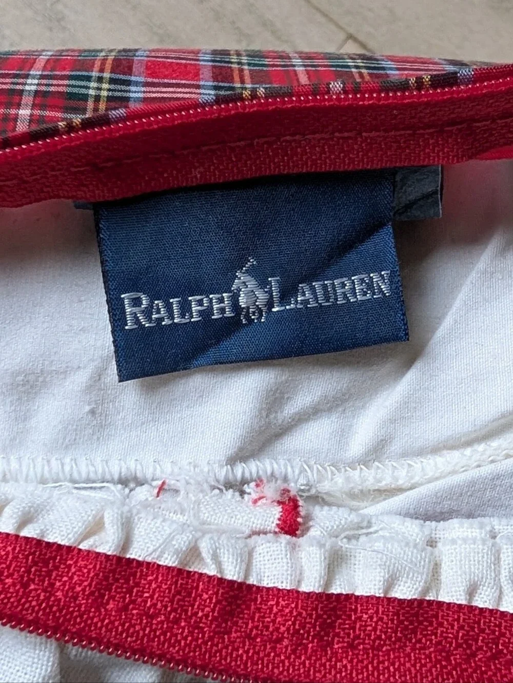 vintage RALPH LAUREN tartan plaid pillow